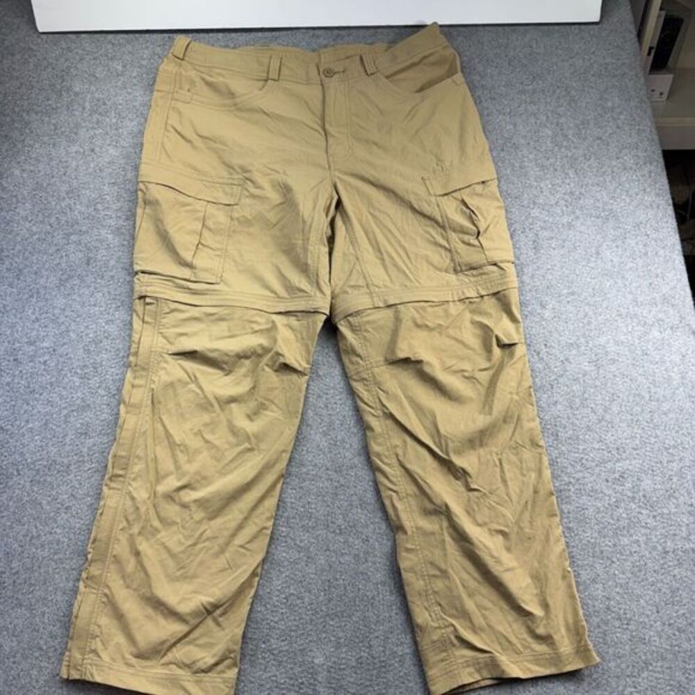 REI Co-op Men's Convertible Hiking Pants 38x30 Zip Off Khaki Outdoor Adventure